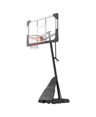 Portable Basketball Stand 44 in PC Backboard with Quick Height Adjustment from 8.04 to 10 ft