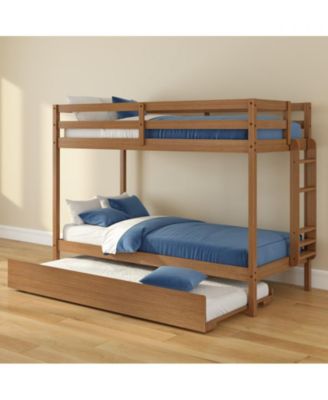 Bear Plywood Twin/Twin With Trundle, Oak Embossed Pecan
