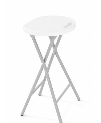 1-Pack 28" Tall Folding Stool with Handle, Safety Lock, Metal Frame