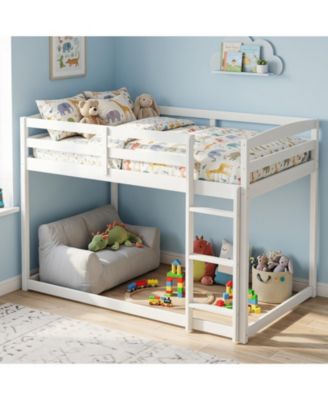 Full Over Full Bunk Bed with Full-length Guardrails and Integrated Ladder