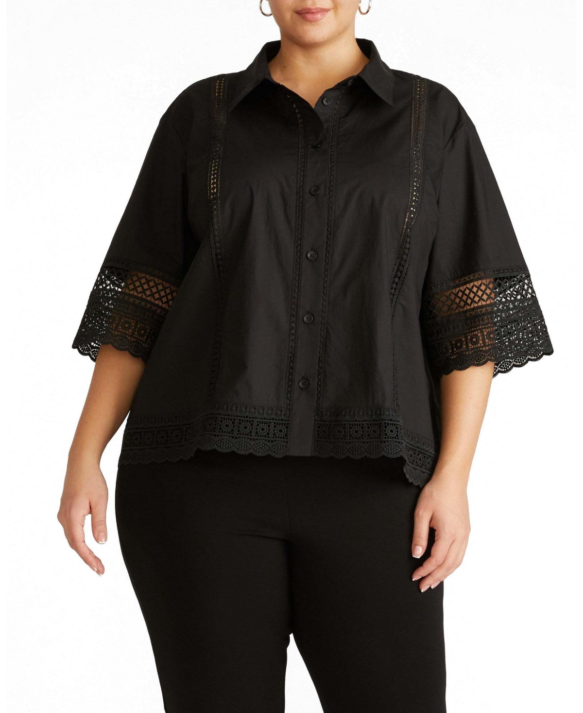 Universal Standard Women's Plus Dora Cotton Poplin Blouse