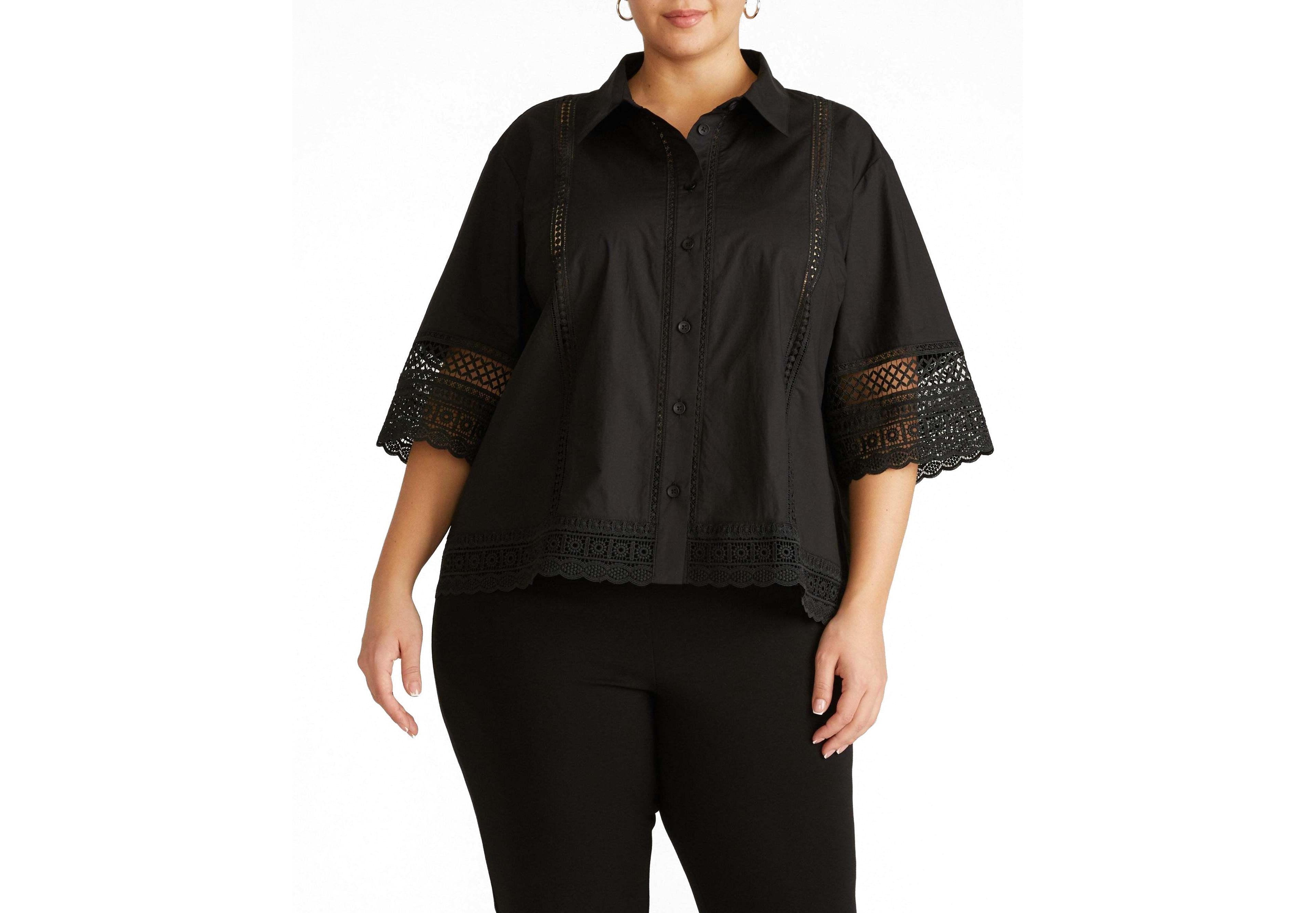 Universal Standard Women's Plus Dora Cotton Poplin Blouse