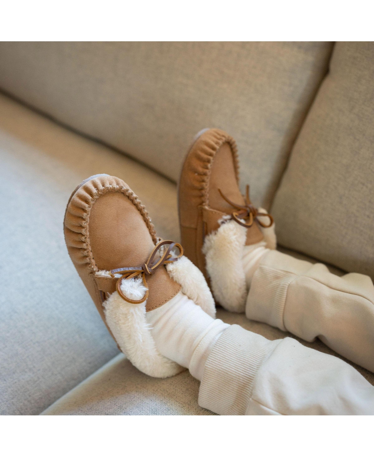 Minnetonka Little and Big Girls Charley Moccasin Slippers