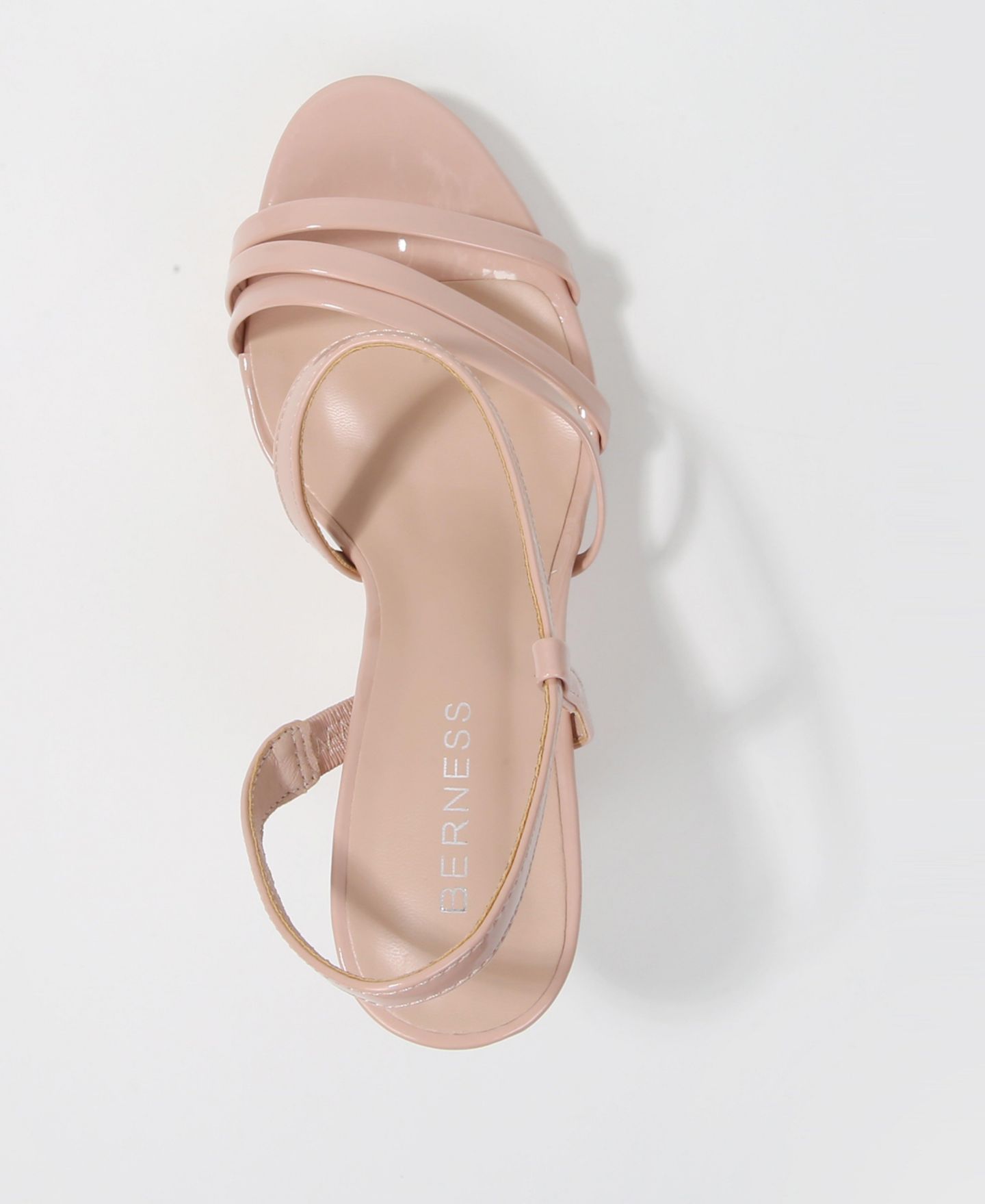 Женские сандалии BERNESS Gita Patent Strappy Flare Heel Platform, цвет: Бежевый — фото 4