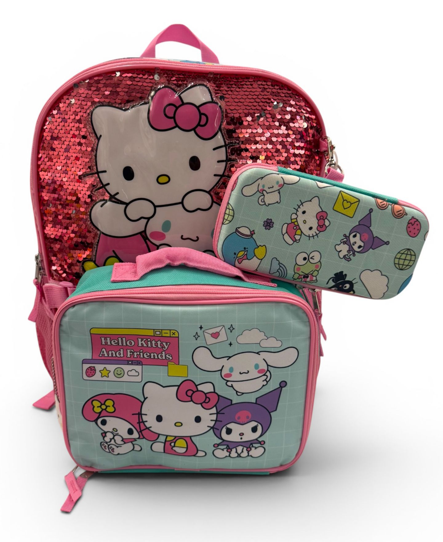 Рюкзак Accessory Innovations Hello Kitty, Lunch Bag, Water Bottle and Zip Case, 4 Pieces для детей, цвет: Розовый — фото 2
