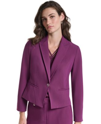 Petite Cropped Single-Button Blazer