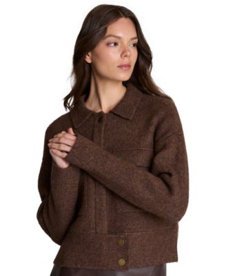 Women's Ribbed-Knit Long-Sleeve Utility Jacket