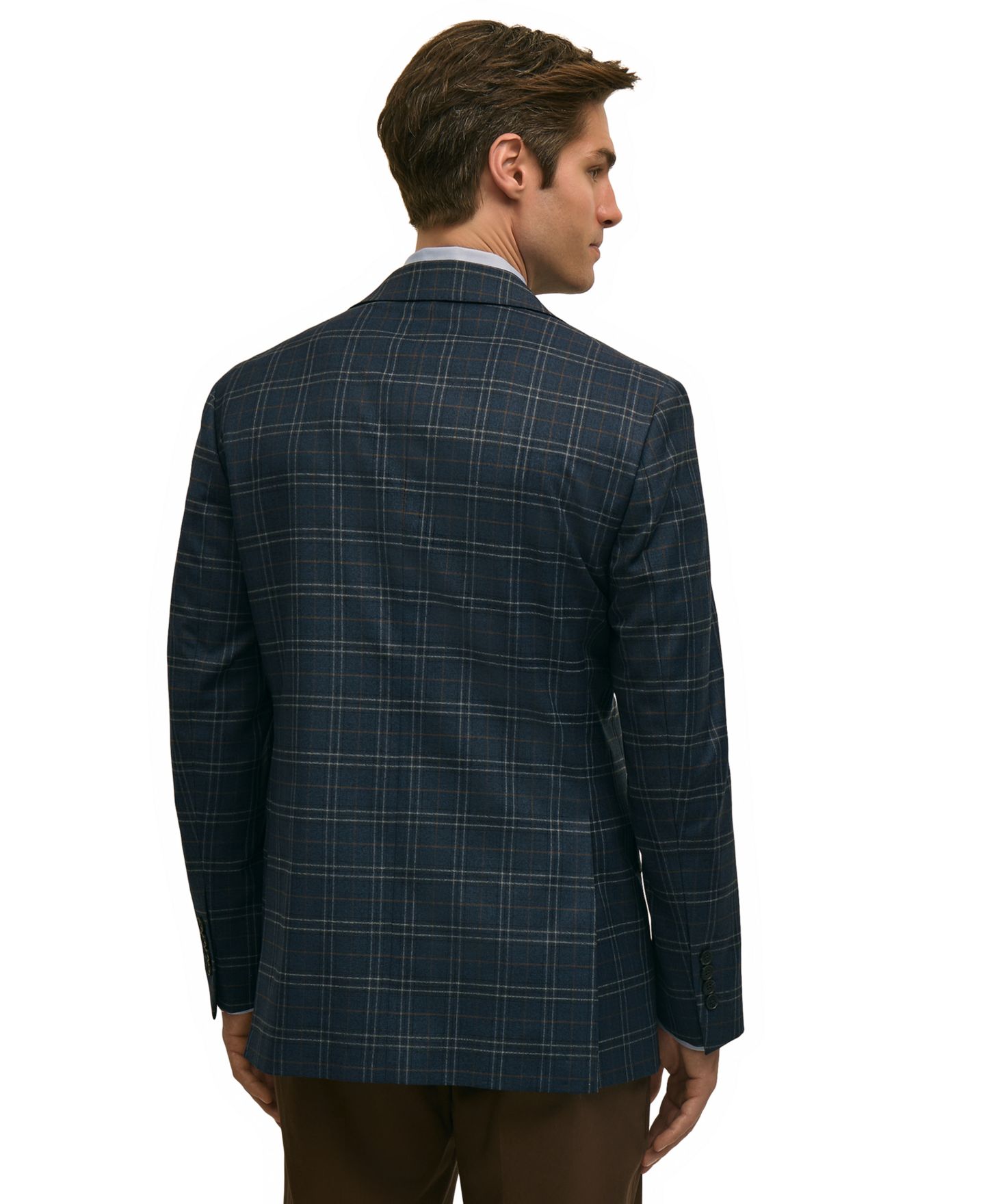 Мужской пиджак Brooks Brothers Classic-Fit Long-Sleeve Sport Coat, цвет: Синий клетчатый — фото 5
