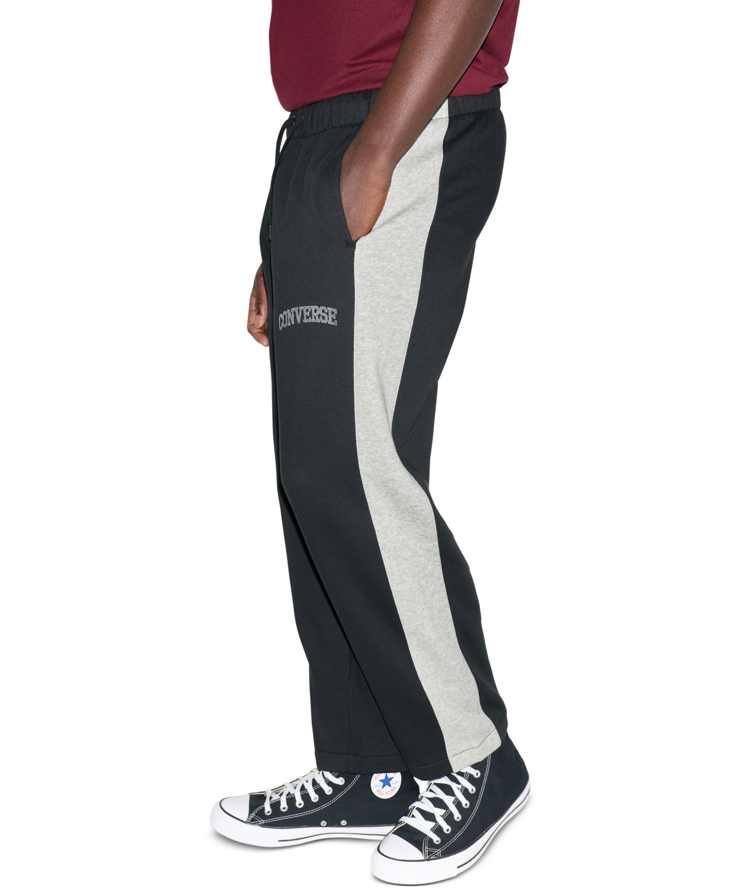 Мужские брюки Converse Chuck Fleece Sweatpants, цвет: Чёрный разноцветный — фото 3