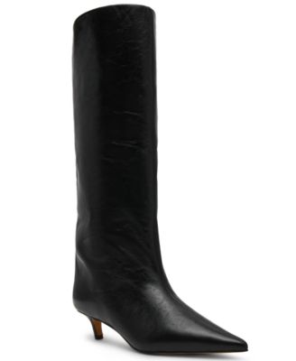 Women's Lychee Wide-Calf Kitten-Heel Stovepipe Knee-High Dress Boots