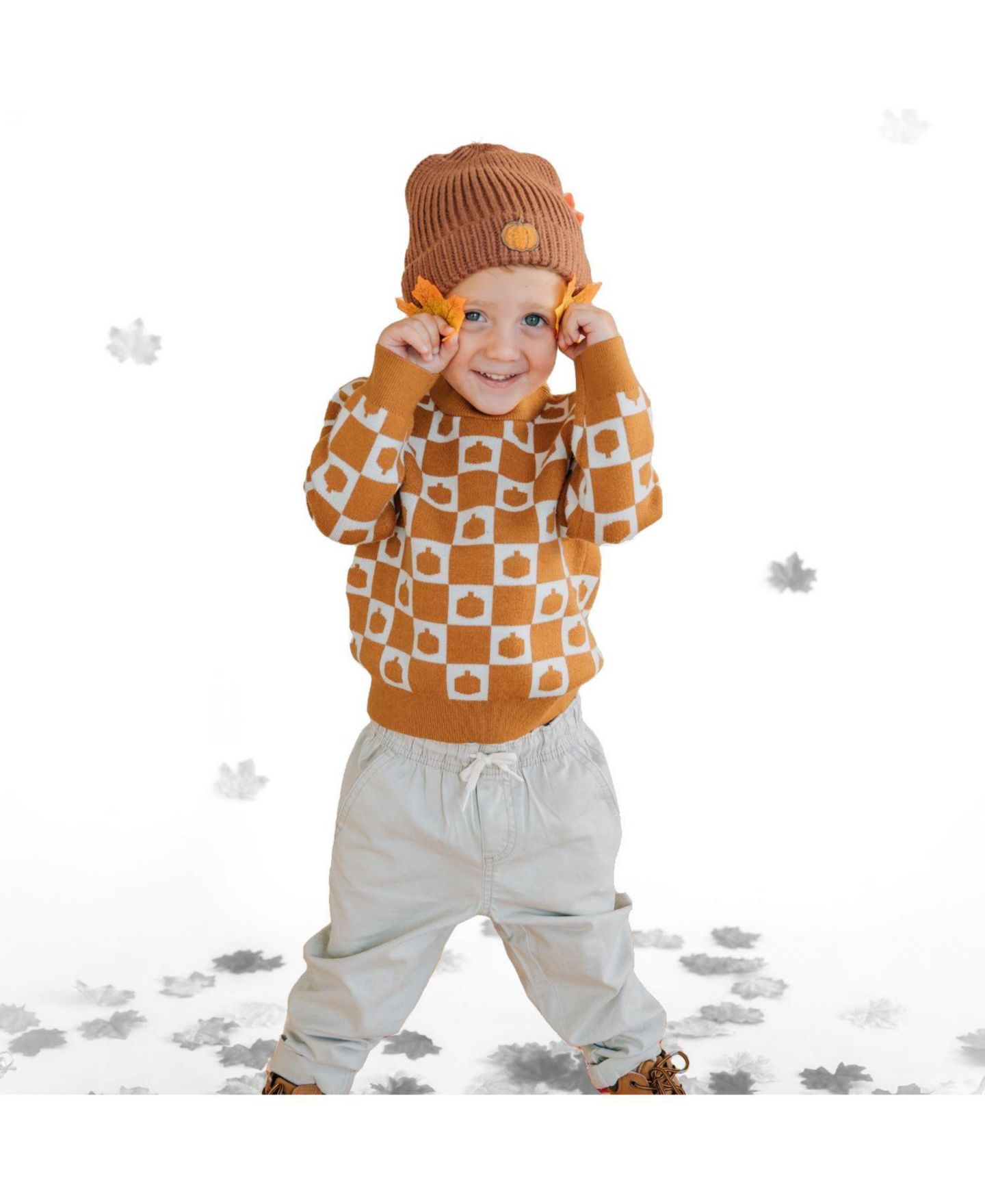 Свитер Sweet Wink Pumpkin Checkers для мальчиков, цвет: Оранжевый — фото 2