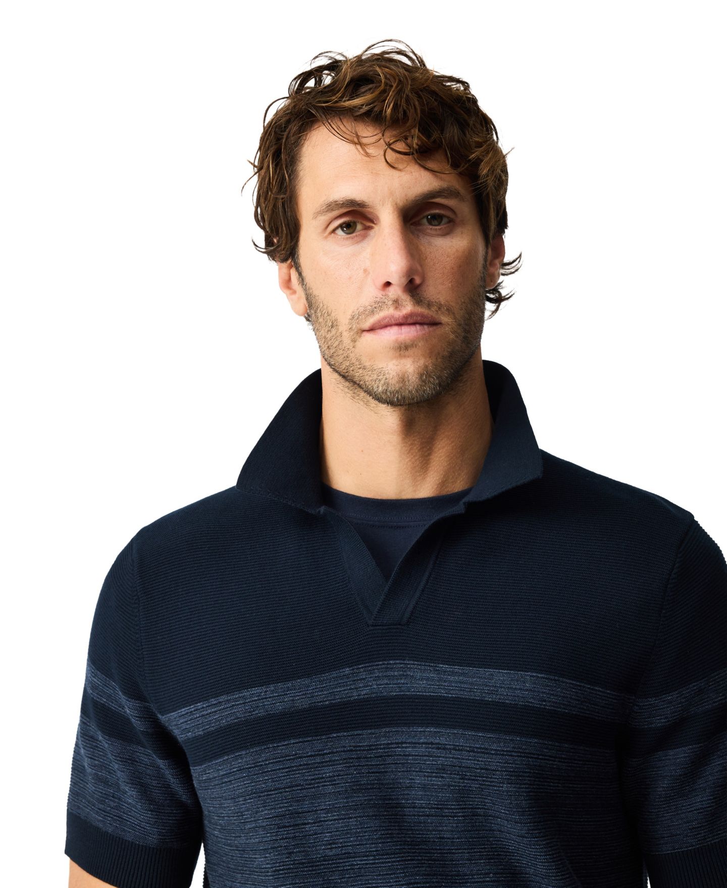 Мужское поло Rodd & Gunn Mount Albert Cotton Knitted Polo Shirt, цвет: Индиго — фото 6