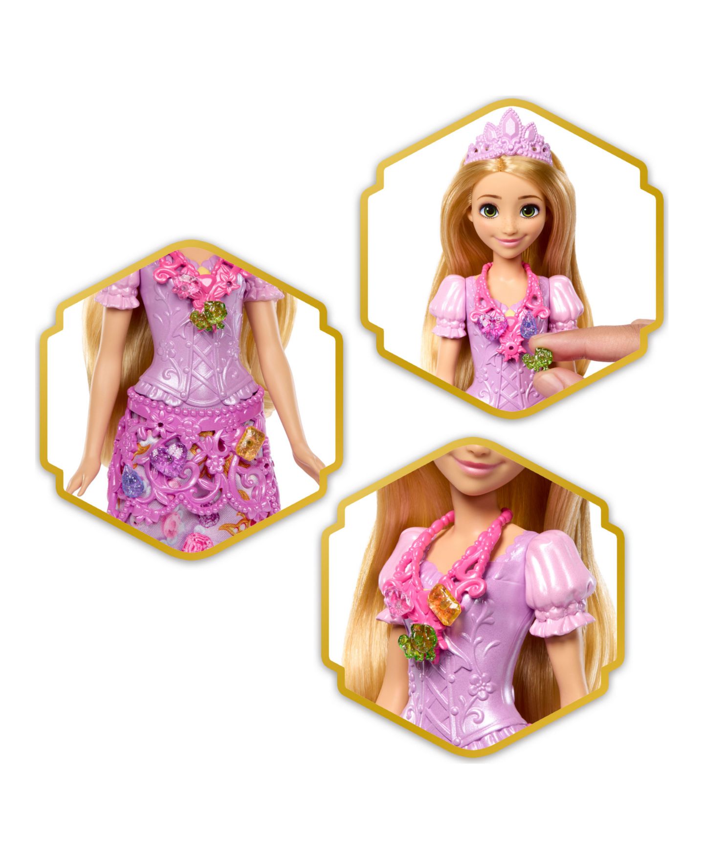 Детская кукла Disney Princess Jewel Reveal Rapunzel 12.75" Fashion Doll With 10 Accessories, Ages 3+ — фото 4
