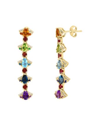 Multi-Gemstone (3.09 ct. t.w.) Earrings in 14k Rose Gold