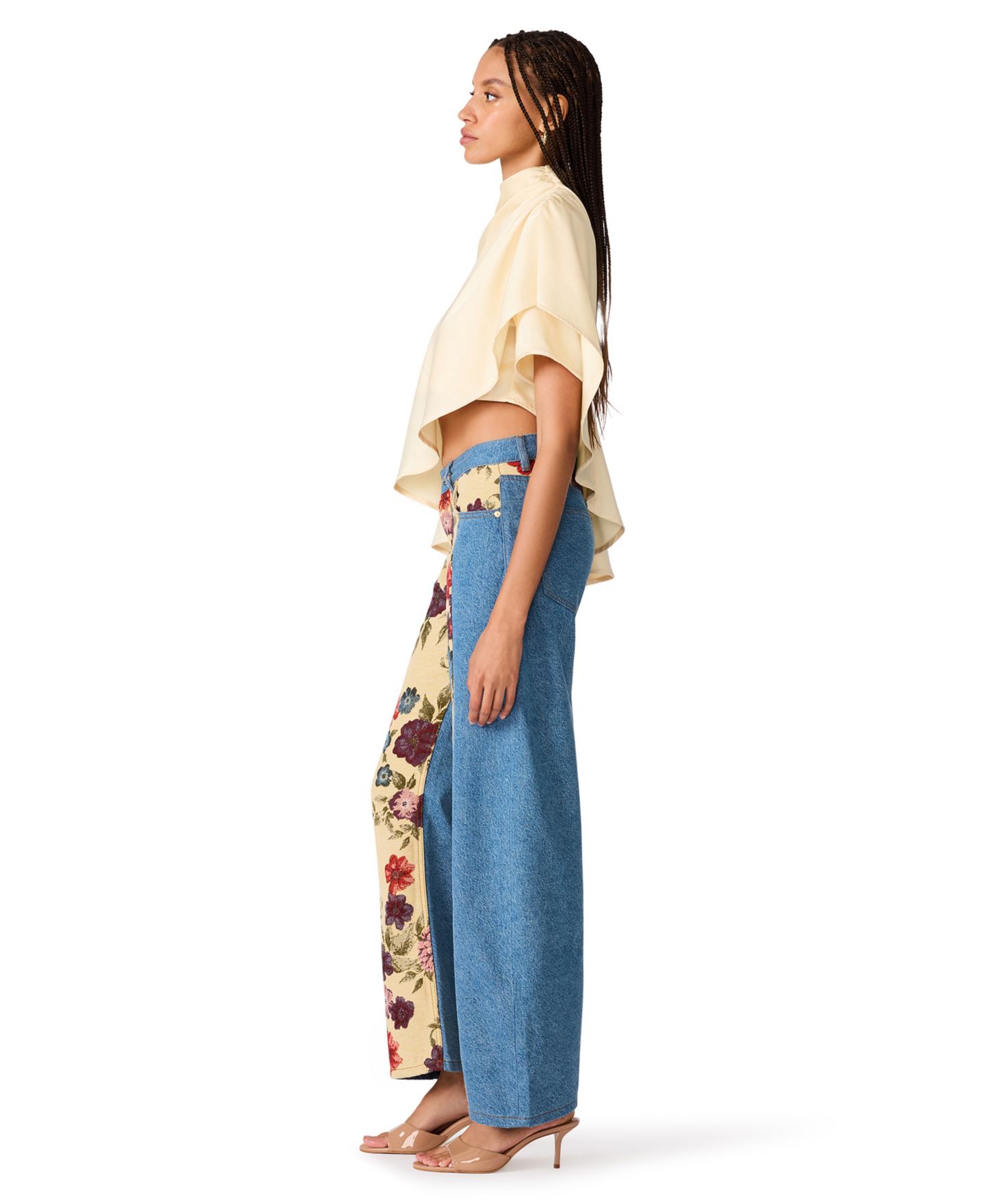 Женские джинсы Steve Madden The Sydnee Floral Non-Stretch Wide-Leg, цвет: Синий — фото 3