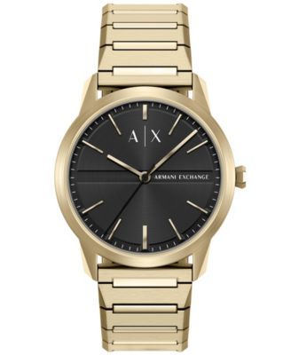 Armani Exchange Men's Quartz Three Hand Gold Stainless Steel Watch 42mm