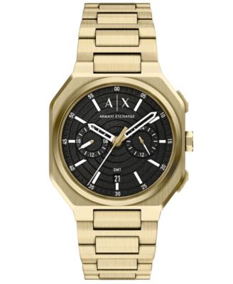 Armani Exchange Men's Quartz Dual Time Gold Stainless Steel Watch 40mm