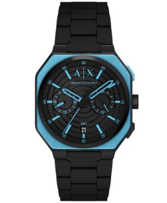 Armani Exchange Men's Quartz Dual Time Black Stainless Steel Watch 40mm