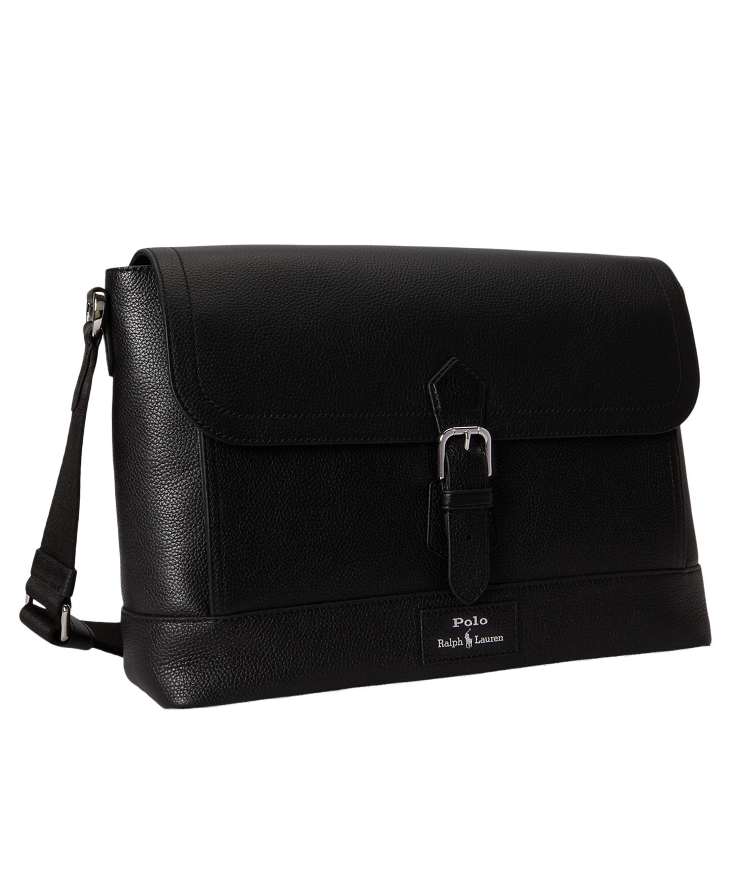 Мужская сумка Polo Ralph Lauren Pebbled Leather Messenger, цвет: Чёрный — фото 3