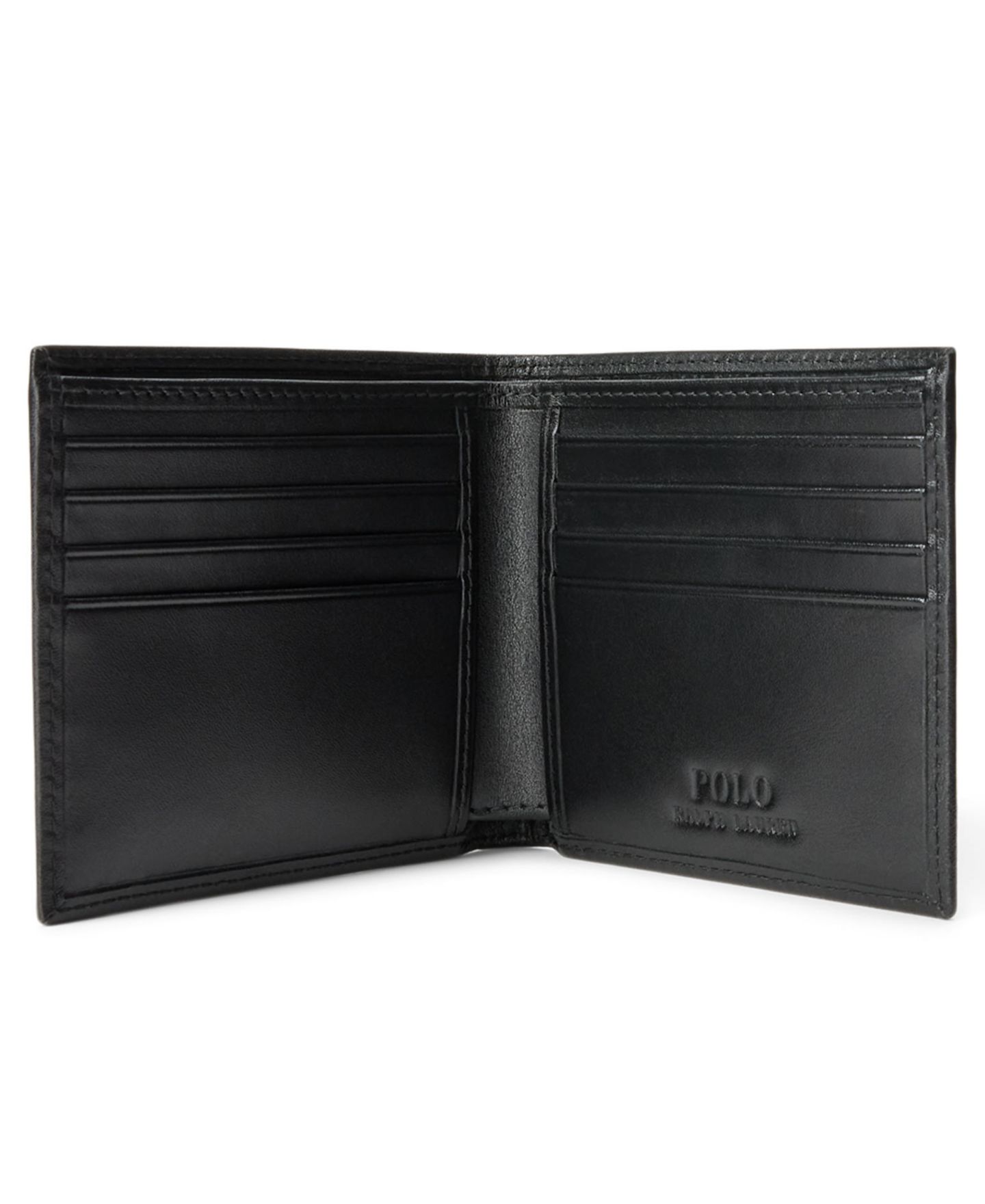 Мужской кошелёк Polo Ralph Lauren Polo Bear Leather Billfold Wallet, цвет: Чёрный — фото 3