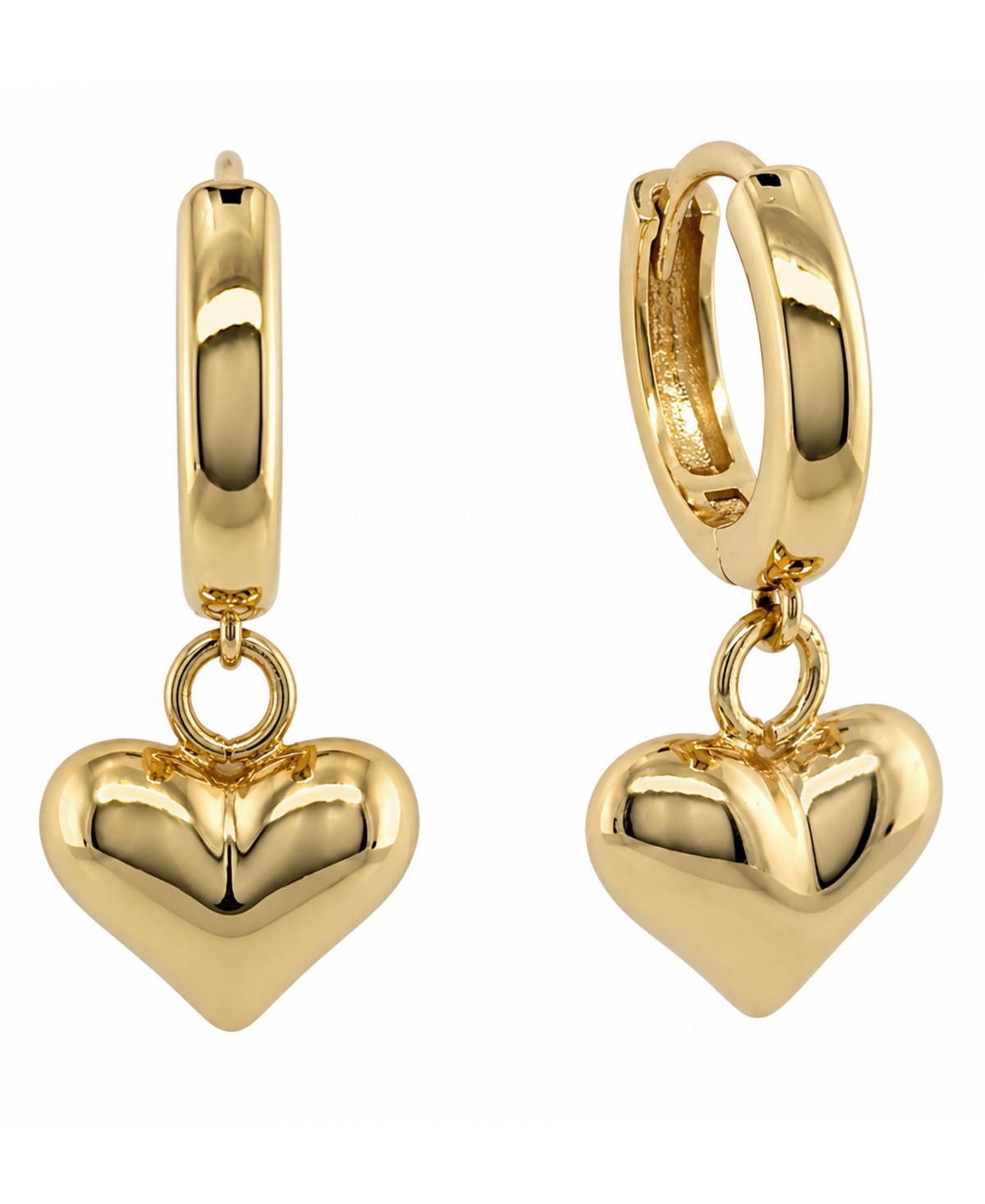 And Now This Silver and Gold Heart Drop Hoop Earrings
