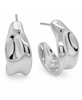 Silver, Gold Plated Brass Hoop Earring