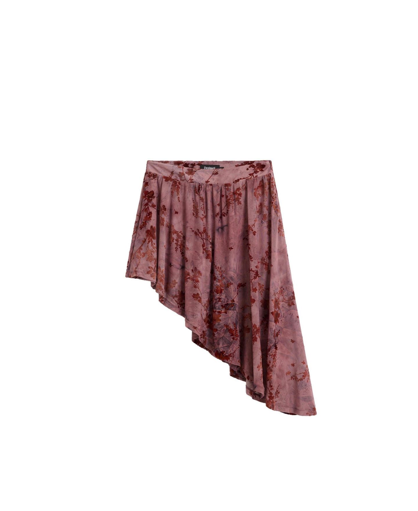 Женская юбка Desigual Asymmetrical Flocked-Floral Mini, цвет: Розовый — фото 4
