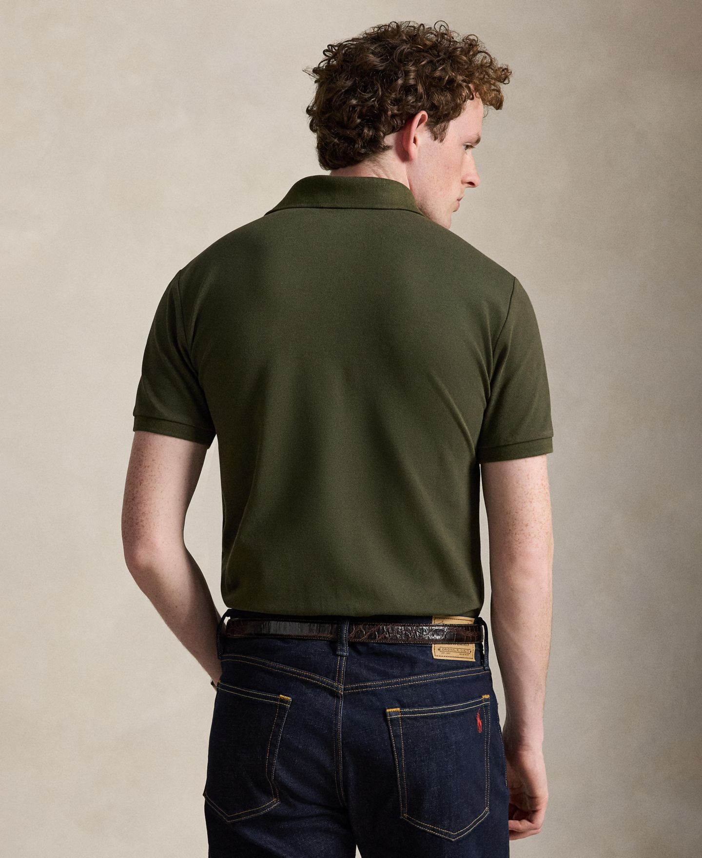 Мужское поло Polo Ralph Lauren классического кроя, цвет: Оливковый — фото 3