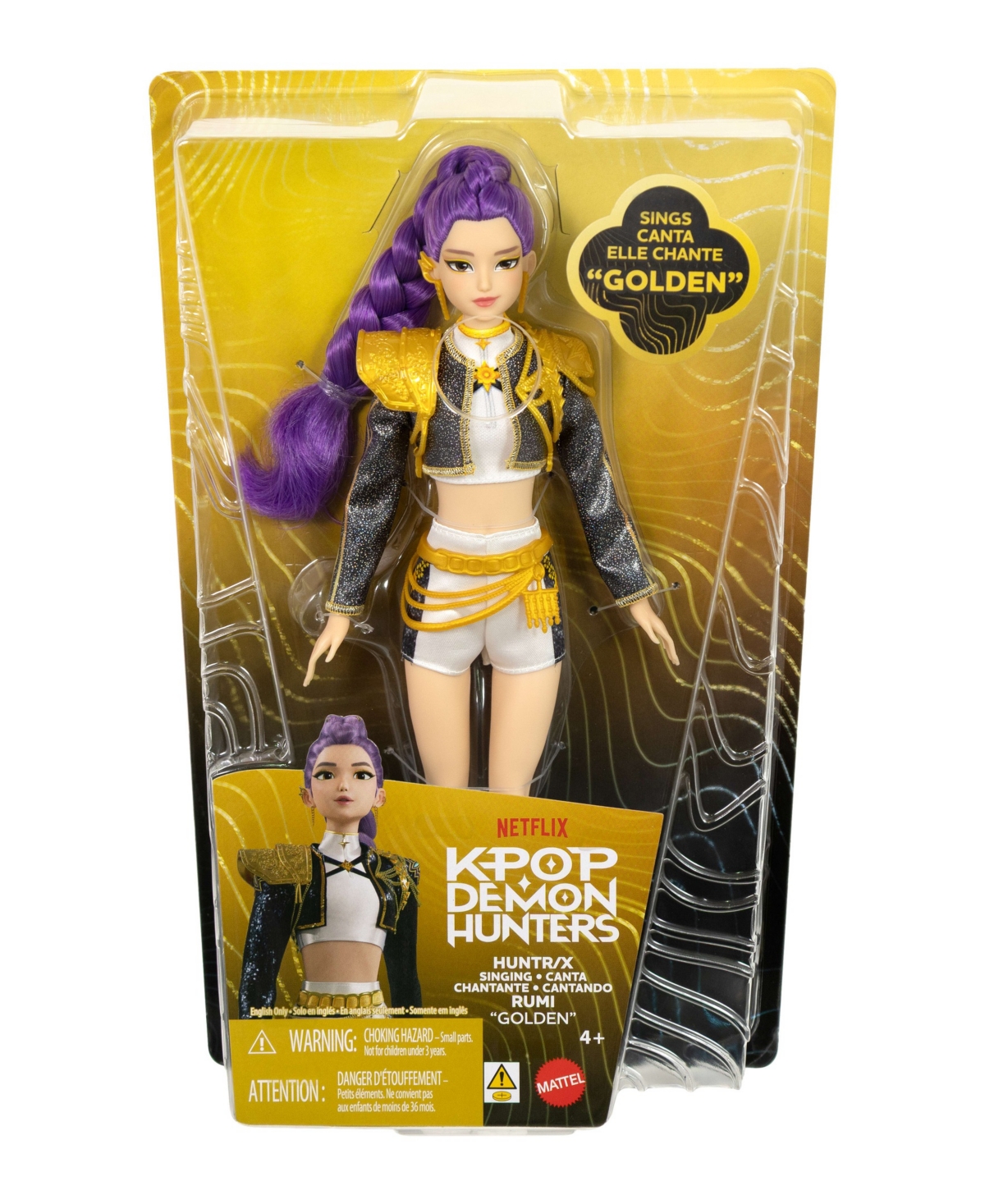 Kpop Demon Hunters Rumi Golden 12.75" Singing Fashion Doll with 5 Posable Joints, Ages 4+