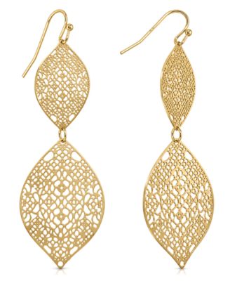 Filigree Double Drop Earrings in Gold-Plate