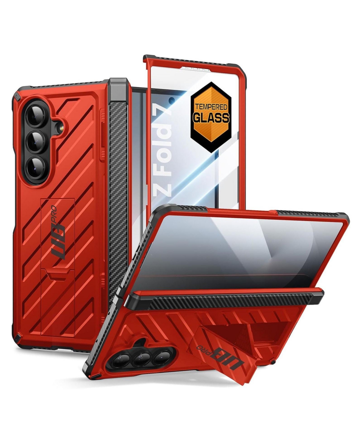 Supcase Unicorn Beetle Pro Rugged Built-in Tempered Glass Screen Protector Case for Samsung Galaxy S24 Ultra - Dark Red