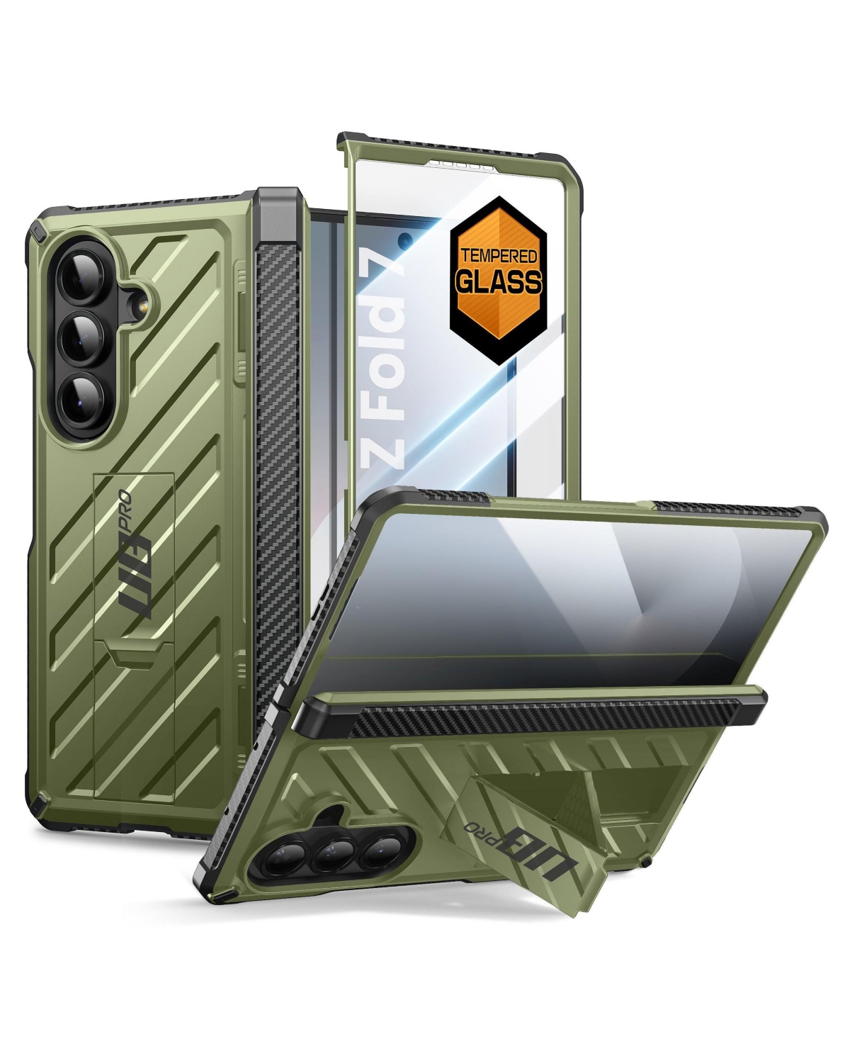 Supcase Unicorn Beetle Pro Rugged Built-in Tempered Glass Screen Protector Case for Samsung Galaxy S24 Ultra - Dark Green 302