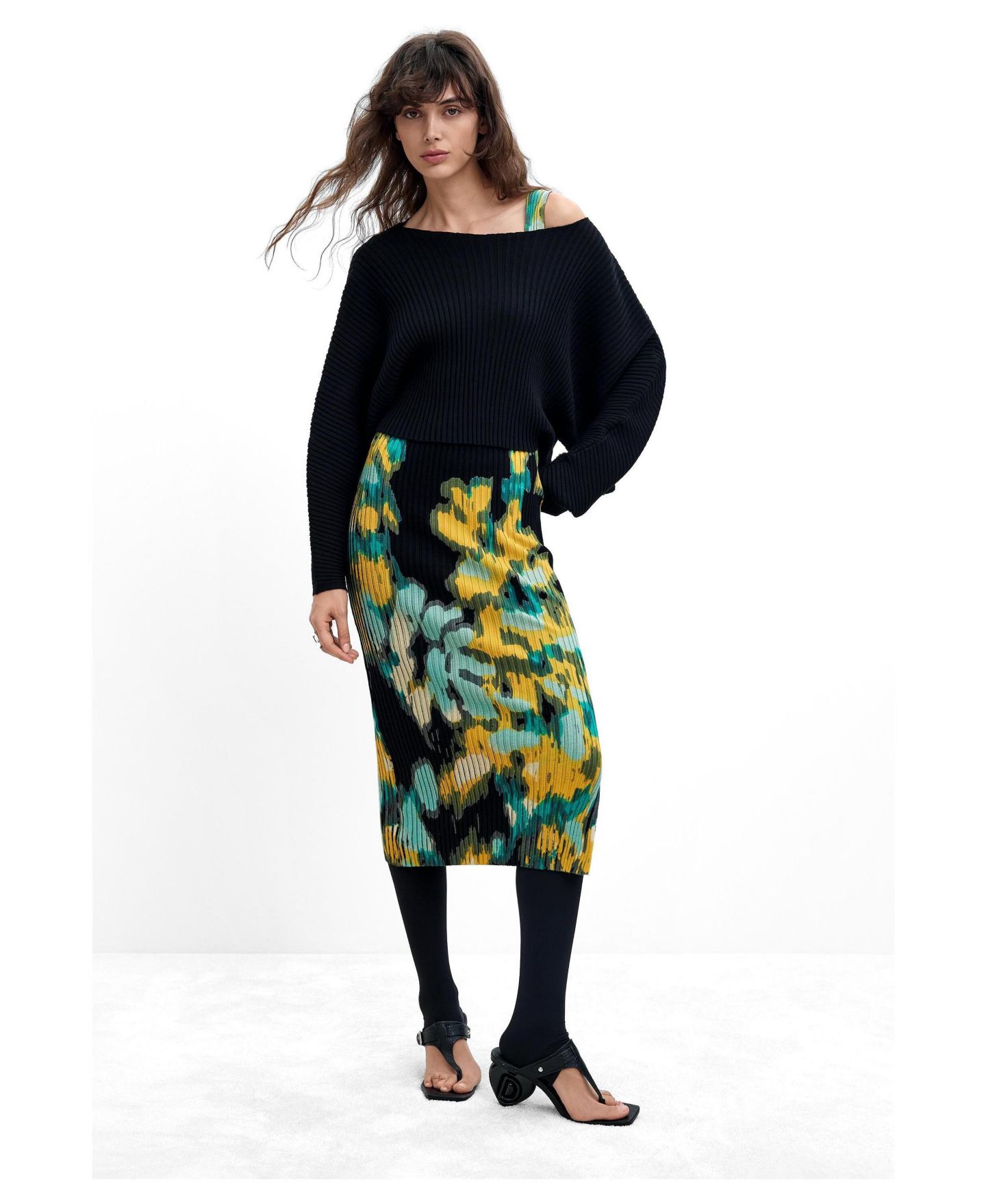 Женское платье Desigual Long 2-in-1 dress M.C. Lacroix, цвет: Средний бежевый — фото 2