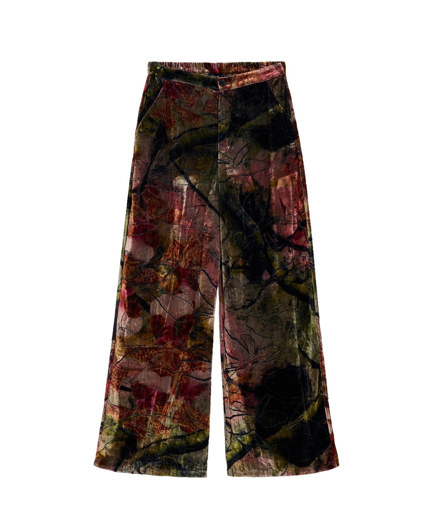 Женские брюки Desigual M. C. Lacroix Wide-Leg Velvet, цвет: Розовый — фото 4