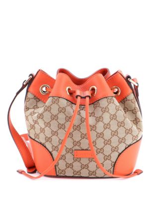 Small Classic Bucket Bag GG Canvas with Leather