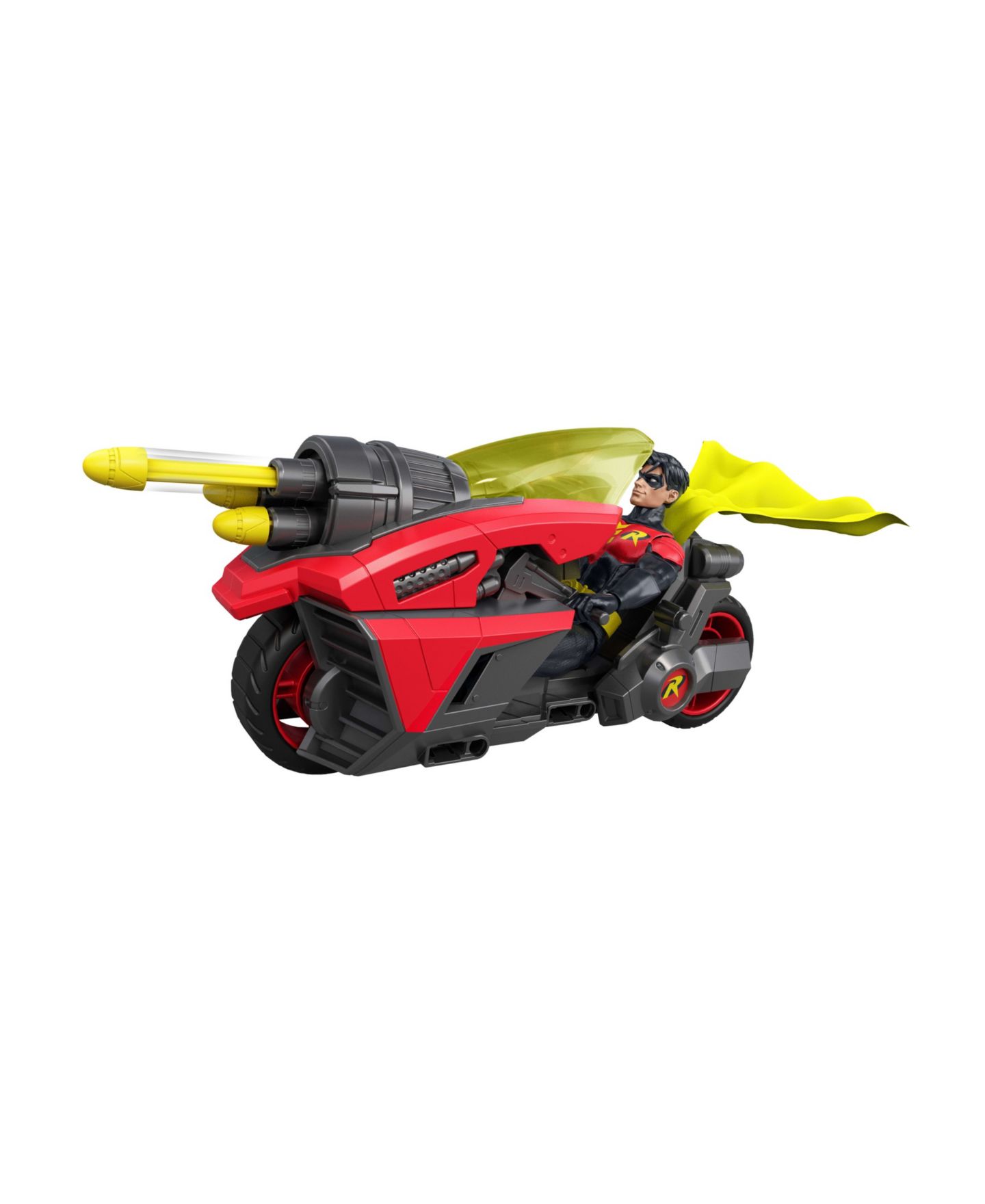Детские фигурки DC Comics Batlink Robin 6.5" Projectile-Launch Motorcycle 3-Piece Action Figure Set, Ages 4+ — фото 3