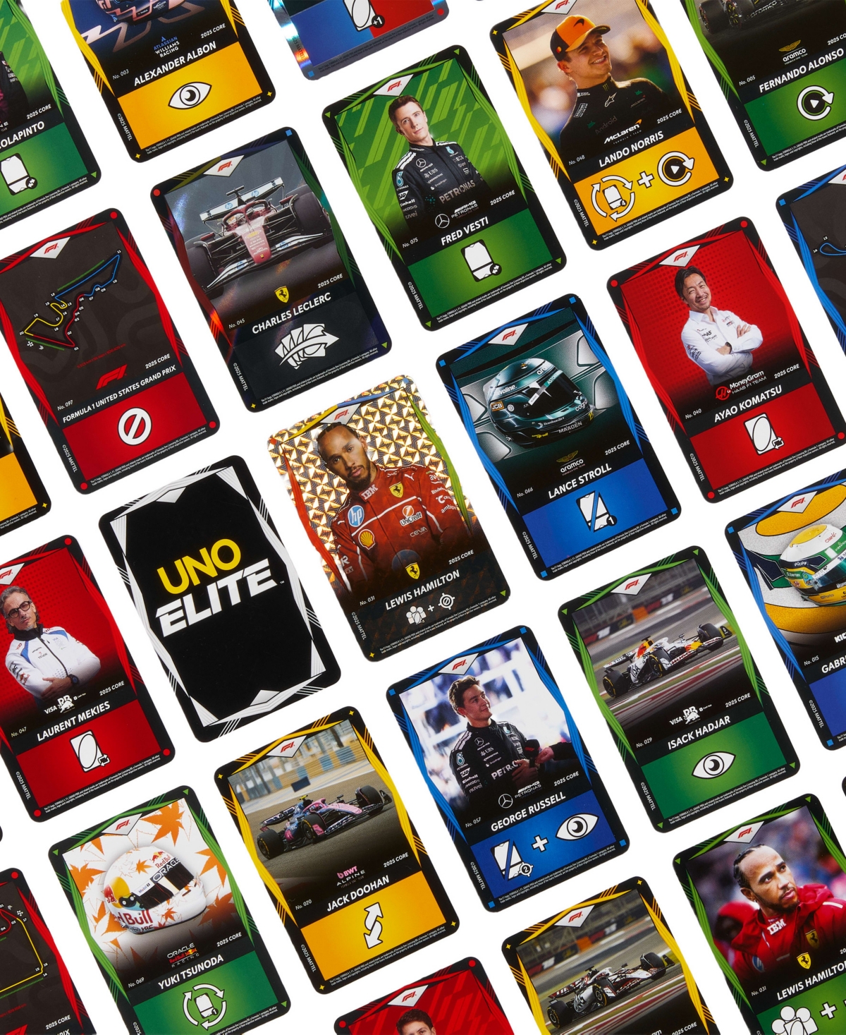 Mattel Uno Elite Formula 1 2025 Core Edition Card Game, Ages 7+