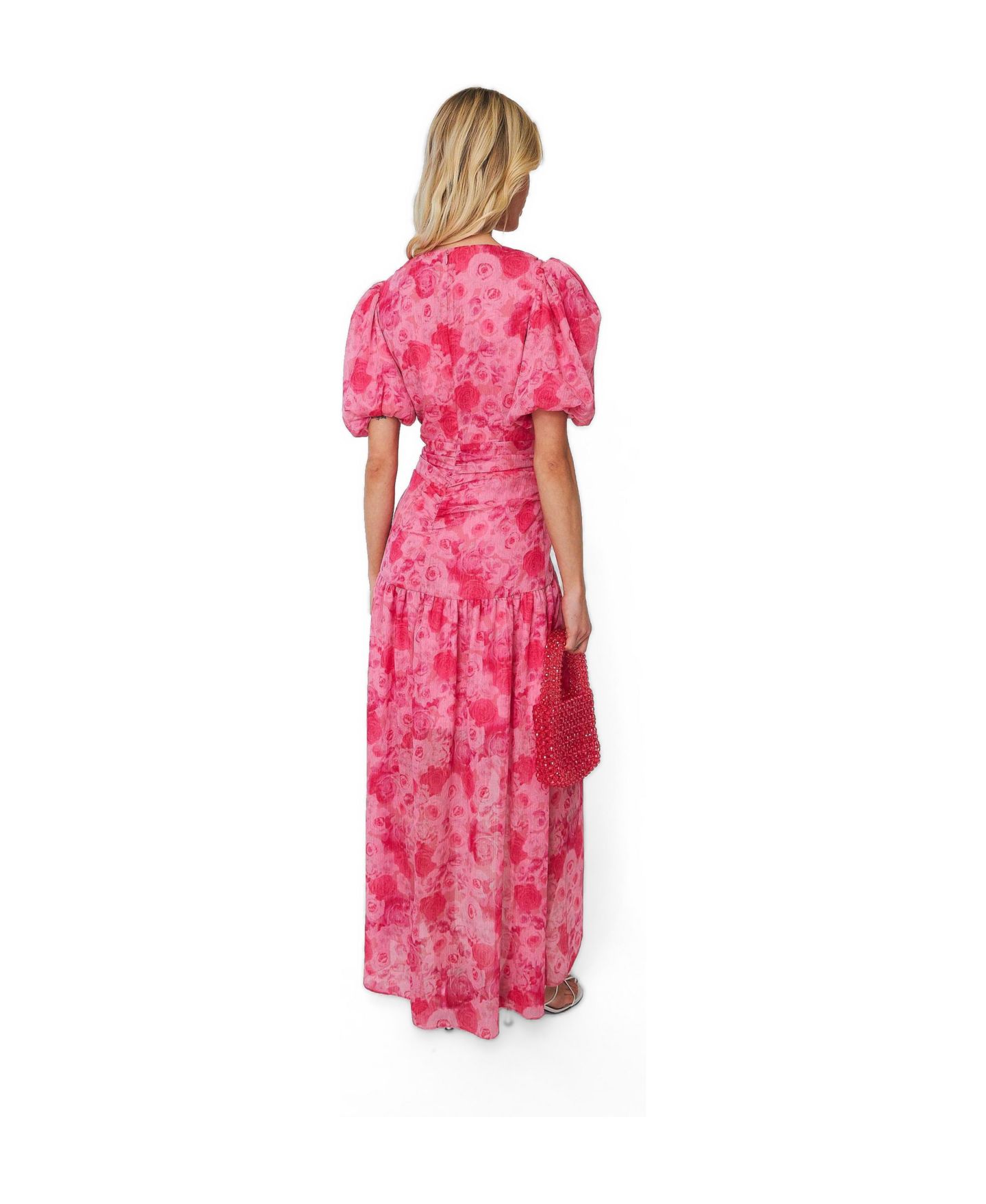 Женское платье CRAS Elaine Floral High-Low Maxi, цвет: Розовый — фото 6