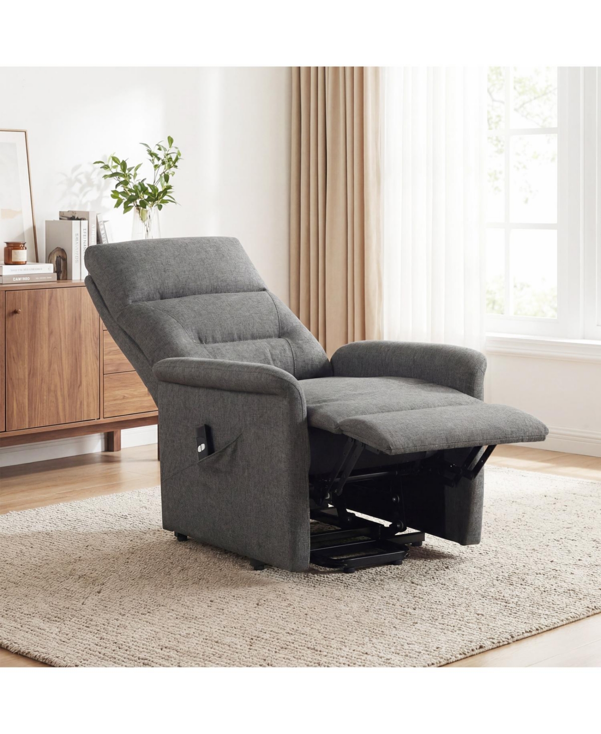 Slickblue Electric Power Lift Recliner Chair with Side Pocket and Remote Controller