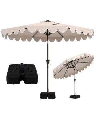 10 Feet Patio Umbrella with Weighted Base and 2 Sandbags