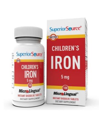 Children's Iron 5 mg - Supplement Tablets for Toddlers - 100 Instant Dissolve Tablets