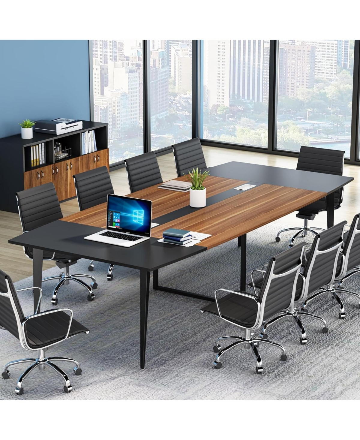 Tribesigns 8 Feet Boat-Shaped Conference Table