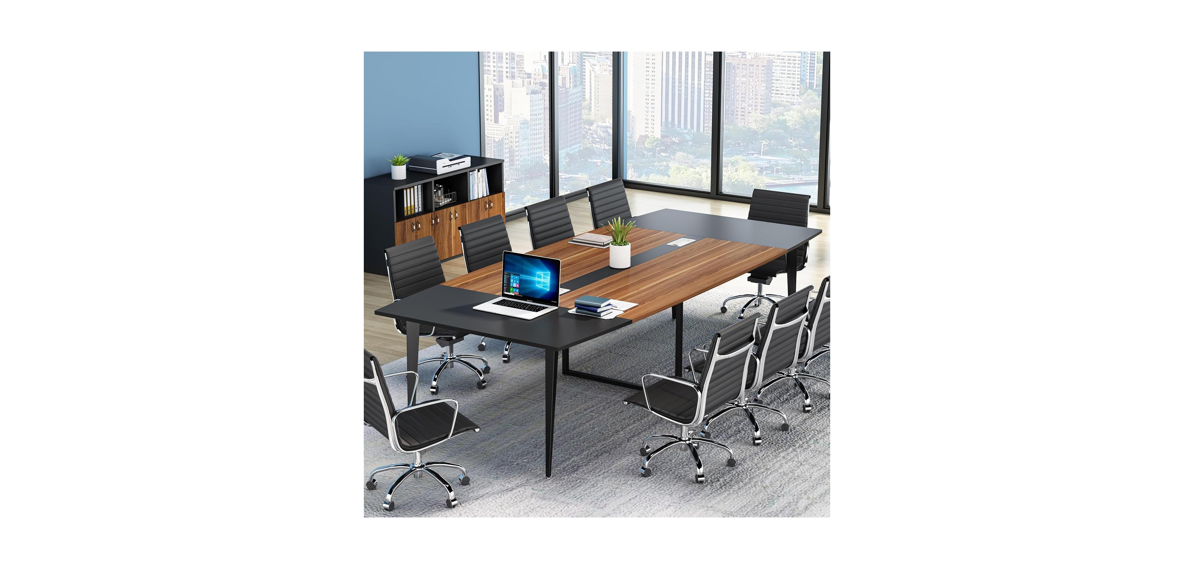 Tribesigns 8 Feet Boat-Shaped Conference Table