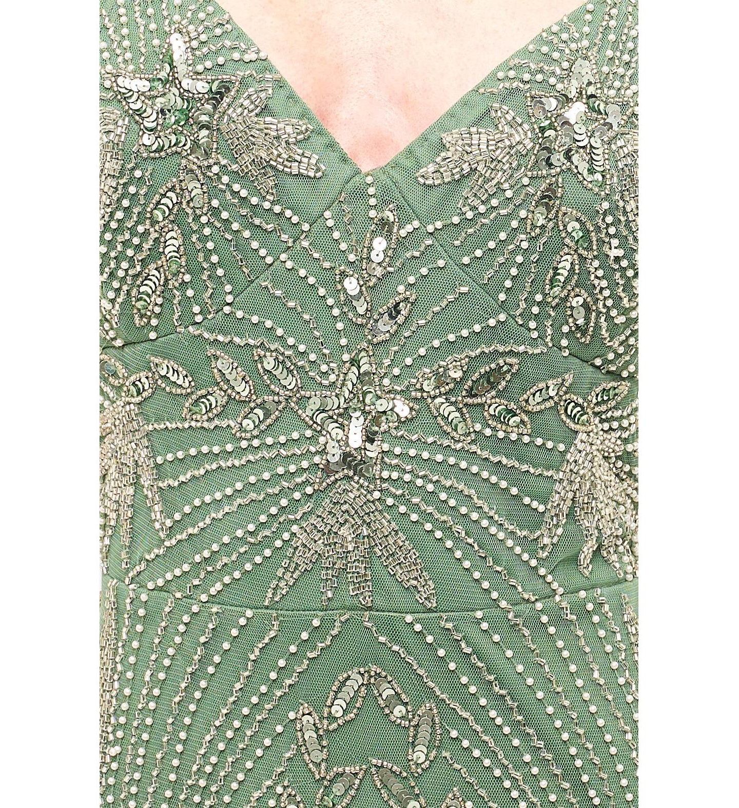 Женское платье BEAUUT Embellished Sequins Fitted Gown, цвет: Зелёный — фото 3