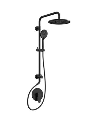 Wall Mount Pressure-Balanced Shower System 10" Rainfall Shower Head with Slider Bar Handheld Spray
