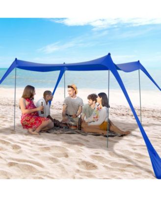 Beach Tent Sun Shade Pop Up Shelter 4 Poles Carry Bag Outdoor Camping Fishing Yard