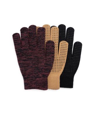 Men's 3 Pair Pack Magic Knit Gloves With Grippers