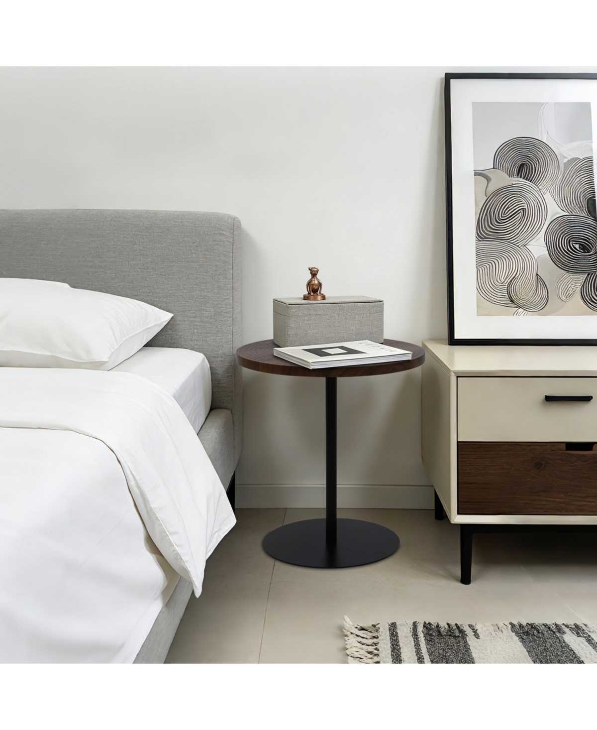 Flynama 2-Piece Nesting Round Tables, Concentric Circle Top