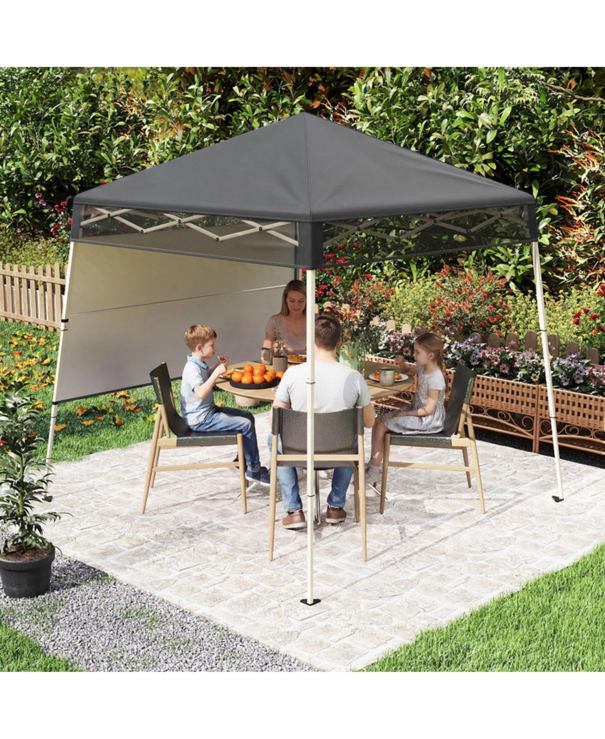Sugift 7 x 7 Ft Pop-Up Canopy Tent with 1 Push Center Lock for Sports Picnic Camping