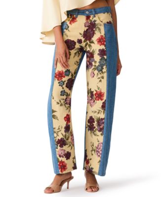 Women's The Sydnee Floral Non-Stretch Wide-Leg Jeans